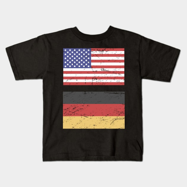 United States Flag & Germany Flag Kids T-Shirt by MeatMan